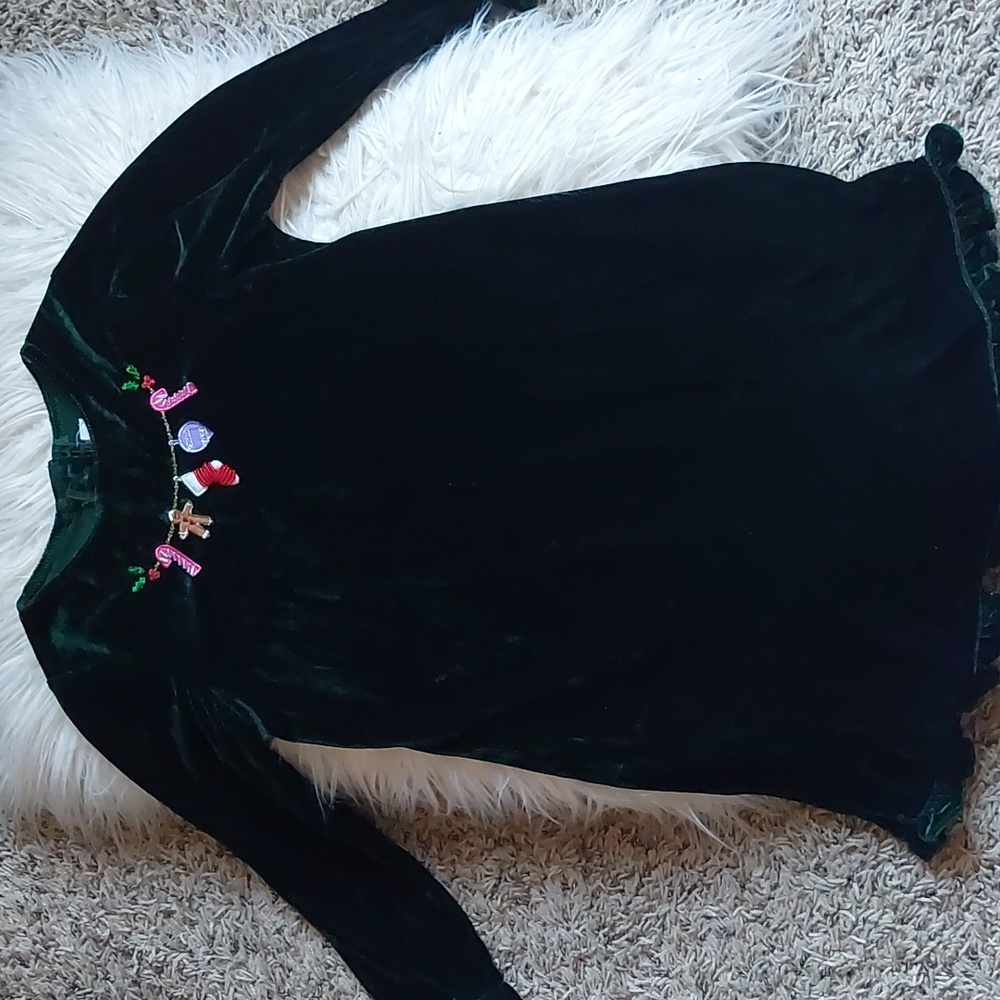 Sophia Rose forest green velour Christmas dress size 6